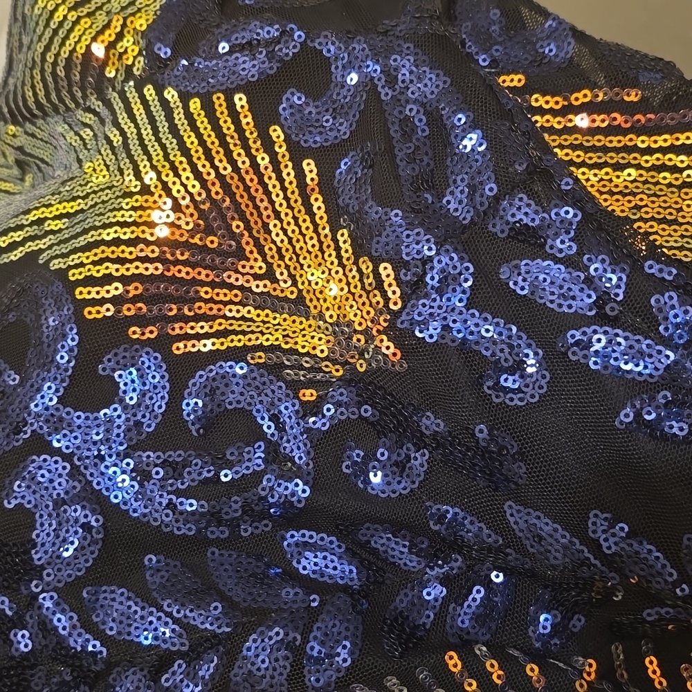 Backless Multi Colored Sequin Gown - image 2